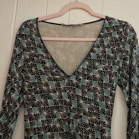 Diane von Furstenberg Blue Print Dress - size 6 EUC - Picture 7 of 7